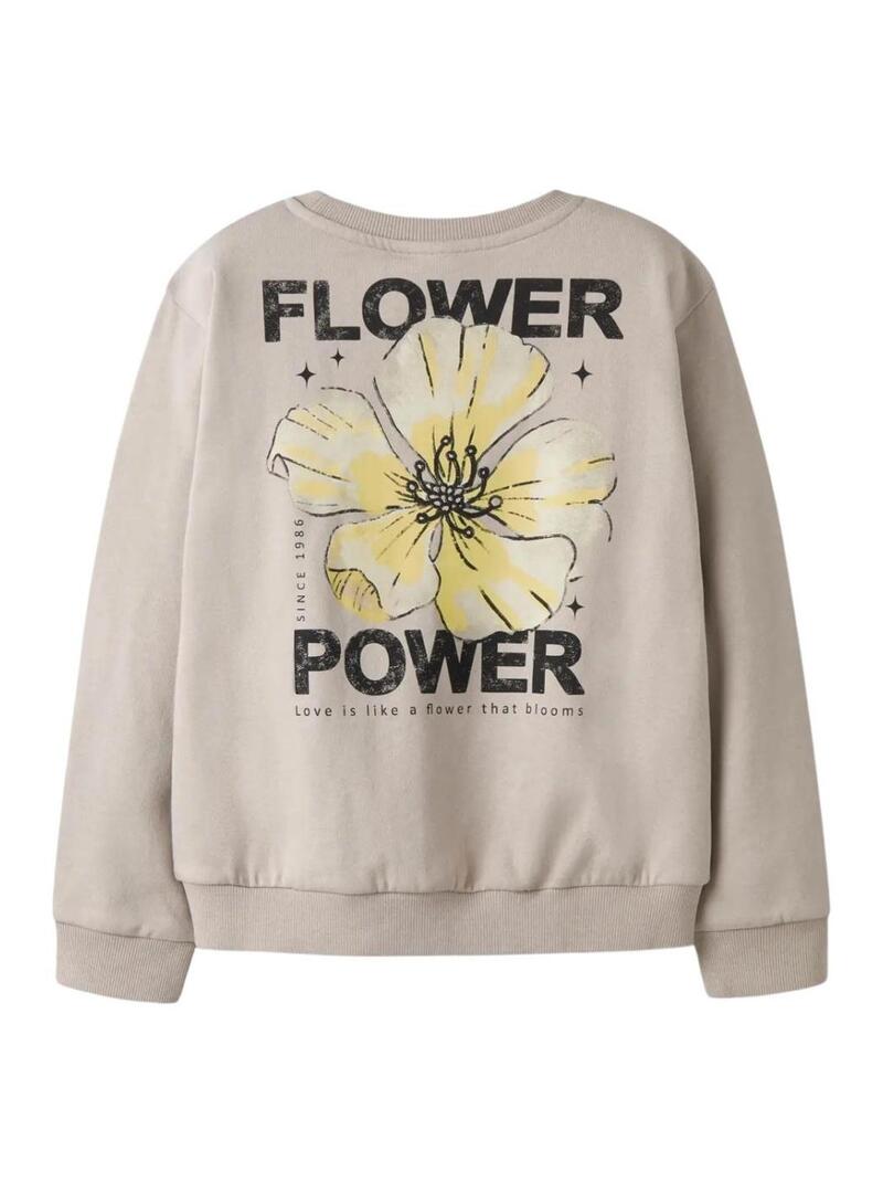 Felpa Name It Difo flower power beige per ragazza.