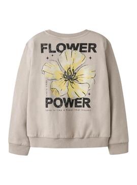 Felpa Name It Difo flower power beige per ragazza.