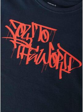 Maglietta Name It Benno stampata a grafica nera per bambino