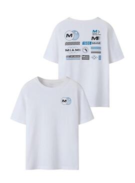 Maglietta Name It Benno stampata Miami bianca per bambino