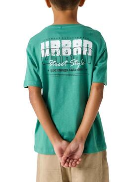 Maglietta Name It Benna stampata verde urbana per bambino