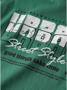 Maglietta Name It Benna stampata verde urbana per bambino