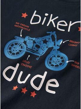 Maglietta Name It Benna moto nera per bambino