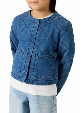 Giacca Name It Juliette trapuntata in denim blu medio per bambina