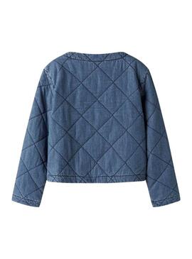 Giacca Name It Juliette trapuntata in denim blu medio per bambina