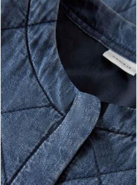 Giacca Name It Juliette trapuntata in denim blu medio per bambina