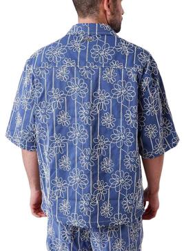 Camicia Project x Paris Candide Idylle fiori blu per uomo.