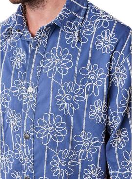 Camicia Project x Paris Candide Idylle fiori blu per uomo.