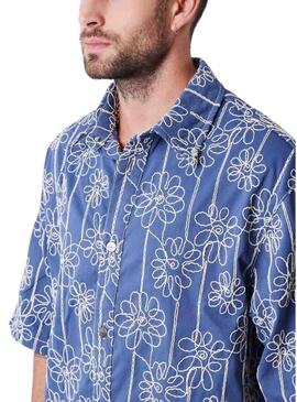 Camicia Project x Paris Candide Idylle fiori blu per uomo.