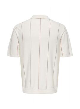 Polo Only and Sons Wyler a righe beige stampato per uomo