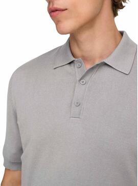 Polo Only and Sons Wyler grigio per uomo