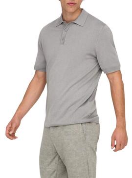 Polo Only and Sons Wyler grigio per uomo