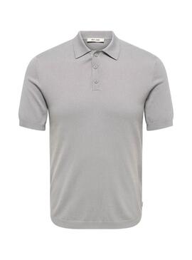 Polo Only and Sons Wyler grigio per uomo