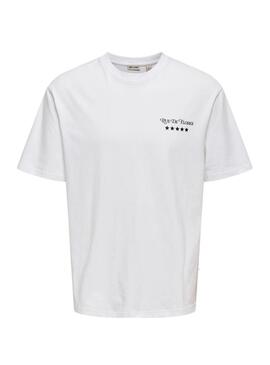 Maglietta Only and Sons Fredo bianca per uomo.