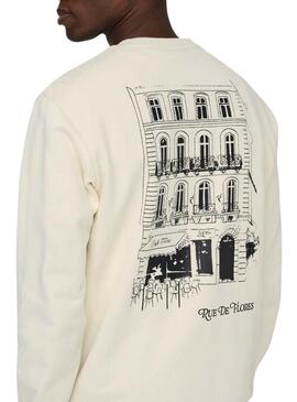 Felpa Only and Sons Cesc beige per uomo