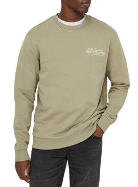 Felpa Only and Sons Cesc verde per uomo