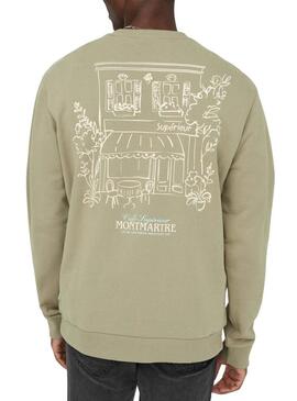 Felpa Only and Sons Cesc verde per uomo