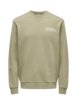 Felpa Only and Sons Cesc verde per uomo