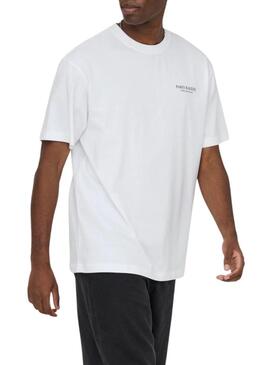 Maglietta Only and Sons Fred Bakery bianca per uomo