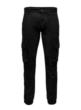 Pantaloni Only and Sons Cam cargo neri per uomo