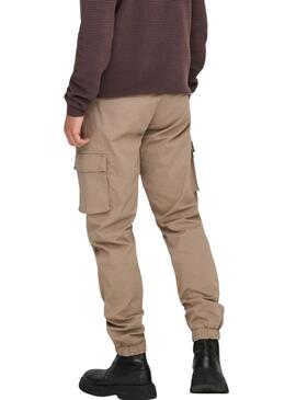 Pantaloni Only and Sons Cam cargo beige per uomo