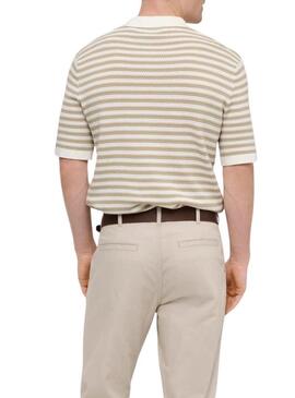 Polo Only and Sons a righe in tessuto Serge color beige per uomo.