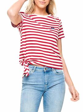 T-Shirt Only Brave Rosso Strisce Donna