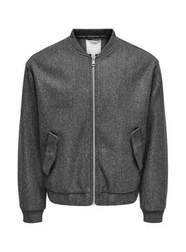 Giacca bomber Only and Sons Worf grigia per uomo