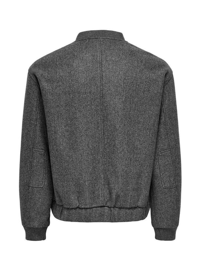 Giacca bomber Only and Sons Worf grigia per uomo