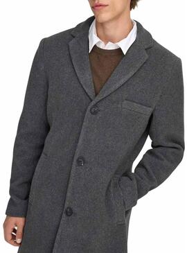 Cappotto Only and Sons Jaylon grigio per uomo