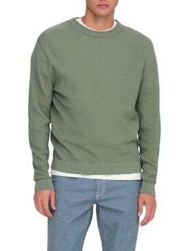 Maglia Only and Sons Tony verde per uomo