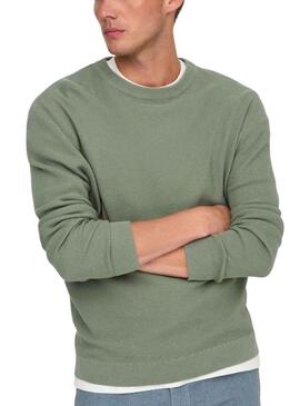 Maglia Only and Sons Tony verde per uomo