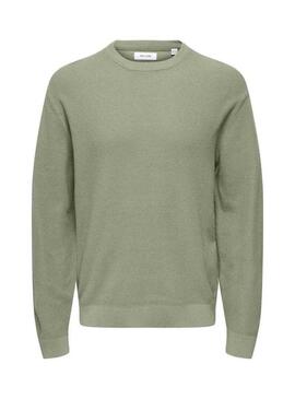 Maglia Only and Sons Tony verde per uomo