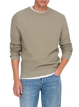 Maglia Only and Sons Tony beige per uomo