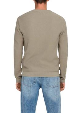 Maglia Only and Sons Tony beige per uomo