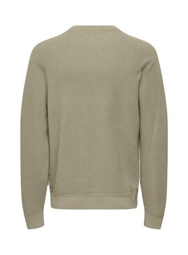 Maglia Only and Sons Tony beige per uomo