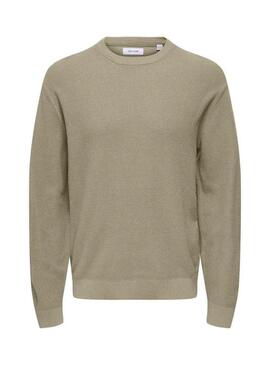 Maglia Only and Sons Tony beige per uomo