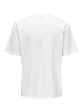 Maglietta Only and Sons Fred bianca da uomo