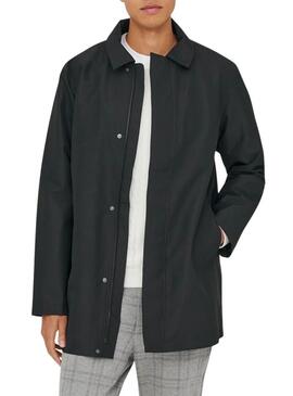 Cappotto Only and Sons Hall nero per uomo