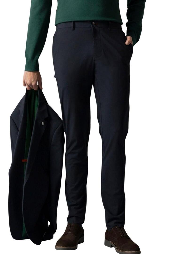 Pantaloni da abito El Pulpo comfort blu navy per uomo.