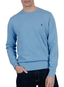 Maglia con logo El Pulpo ricamato blu lavanda per uomo