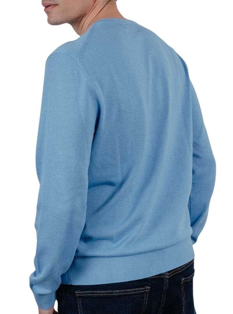 Maglia con logo El Pulpo ricamato blu lavanda per uomo