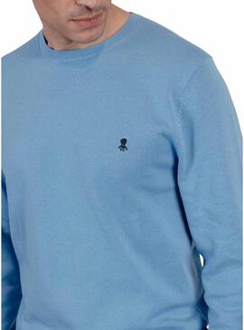 Maglia con logo El Pulpo ricamato blu lavanda per uomo