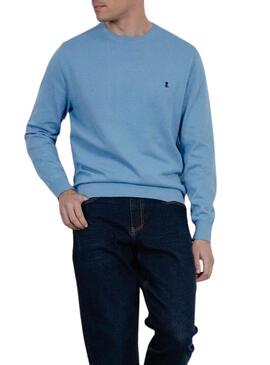 Maglia con logo El Pulpo ricamato blu lavanda per uomo