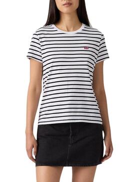 Maglietta Levis Emily a righe blu stampata per donna