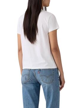 Maglietta Levis Perfect logo floreale bianca per donna