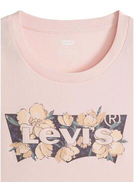 Maglietta Levis Perfect rosa con logo floreale per donna