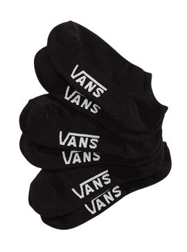 Calzini Vans Classic Kick 3 paia neri per donna e uomo