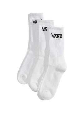 Pacco di 3 calzini alti Vans Classic Crew bianchi per uomo e donna