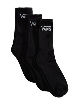 Pacco 3 calze alte Vans Classic Crew nere per uomo e donna